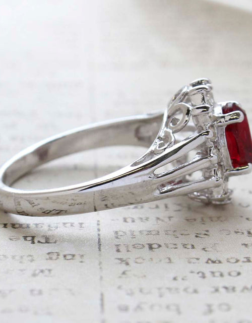 Load image into Gallery viewer, Vintage Jewelry Genuine Stone or Crystal Surrounded by Clear Austrian Crystals Ring Made in the USA by PVD Vintage Jewelry
