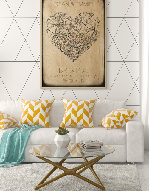 Load image into Gallery viewer, Couples Love Heart Map Any City &amp; Country with Coordinates Personalised 2022 Wall Decor Print with 10 New Styles by WinsterCreations™ Official Store
