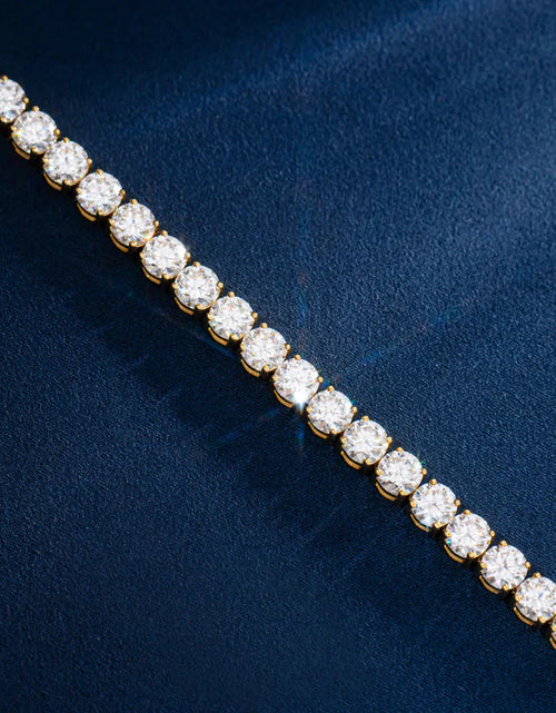 Load image into Gallery viewer, VVS1 Moissanite Diamond 925 Sterling Silver Tennis Chain in 14K Gold by Bling Proud | Urban Jewelry Online Store

