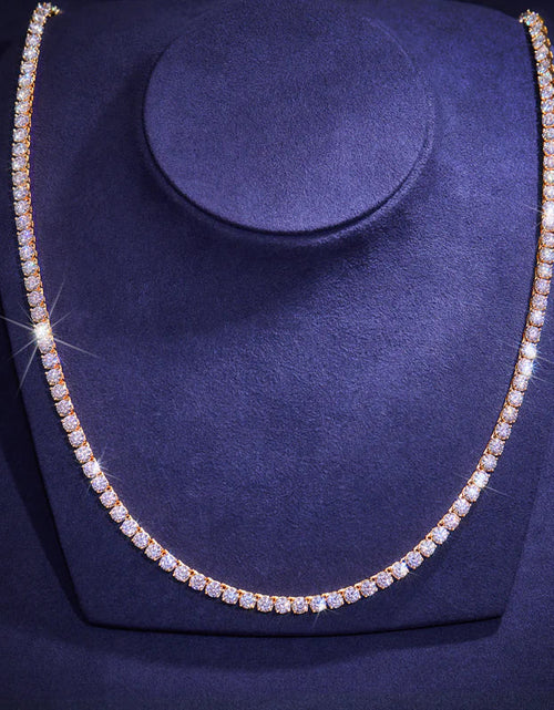 Load image into Gallery viewer, VVS1 Moissanite Diamond 925 Sterling Silver Tennis Chain in 14K Gold by Bling Proud | Urban Jewelry Online Store
