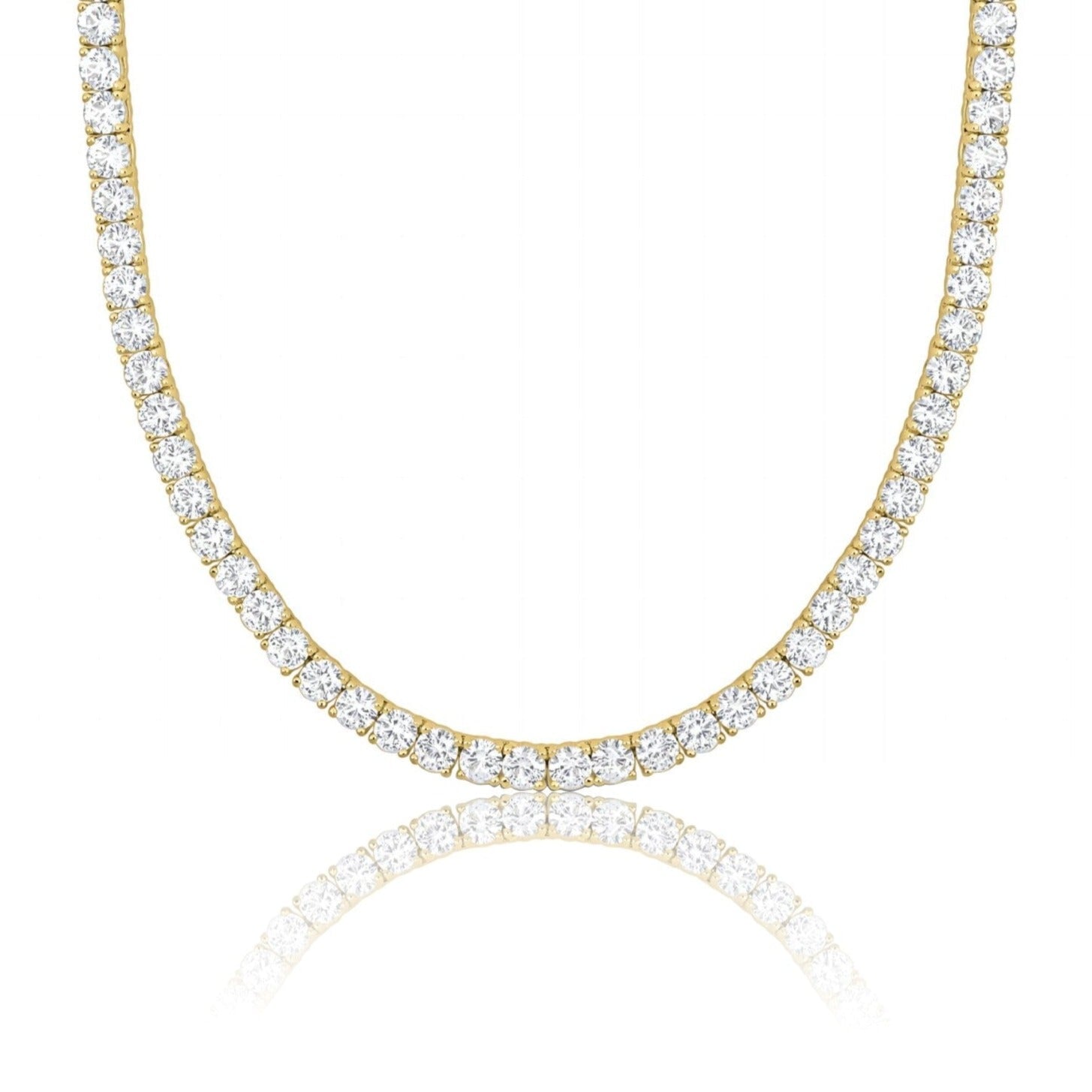 VVS1 Moissanite Diamond 925 Sterling Silver Tennis Chain in 14K Gold by Bling Proud | Urban Jewelry Online Store