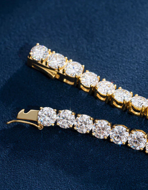 Load image into Gallery viewer, VVS1 Moissanite Diamond 925 Sterling Silver Tennis Chain in 14K Gold by Bling Proud | Urban Jewelry Online Store
