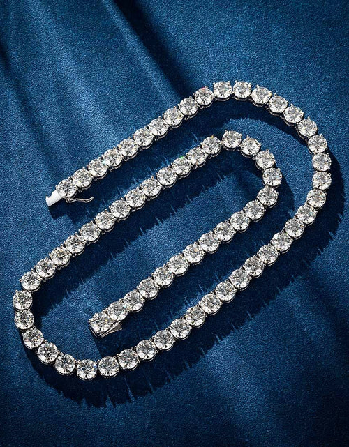 Load image into Gallery viewer, VVS1 Moissanite Diamond 925 Sterling Silver Tennis Chain in White Gold by Bling Proud | Urban Jewelry Online Store
