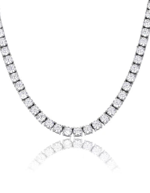 Load image into Gallery viewer, VVS1 Moissanite Diamond 925 Sterling Silver Tennis Chain in White Gold by Bling Proud | Urban Jewelry Online Store
