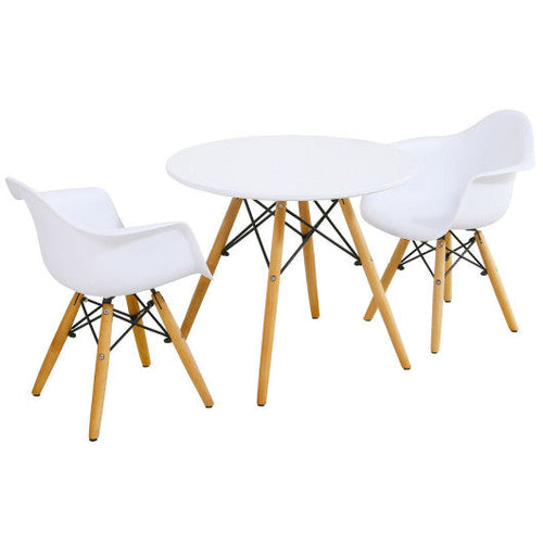Load image into Gallery viewer, 3 Pieces Kid's Modern Round Table Chair Set
