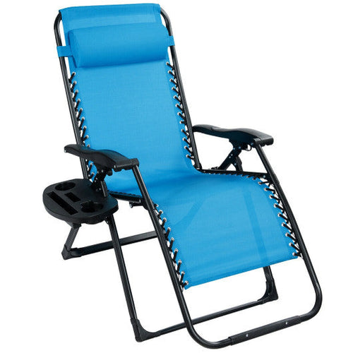 Load image into Gallery viewer, Oversize Lounge Chair with Cup Holder of Heavy Duty for outdoor-Blue

