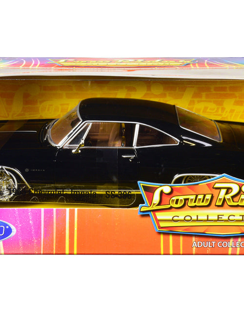 Load image into Gallery viewer, 1965 Chevrolet Impala SS 396 Lowrider Black with Brown Interior "Low Rider Collection" 1/24 Diecast Model Car by Welly
