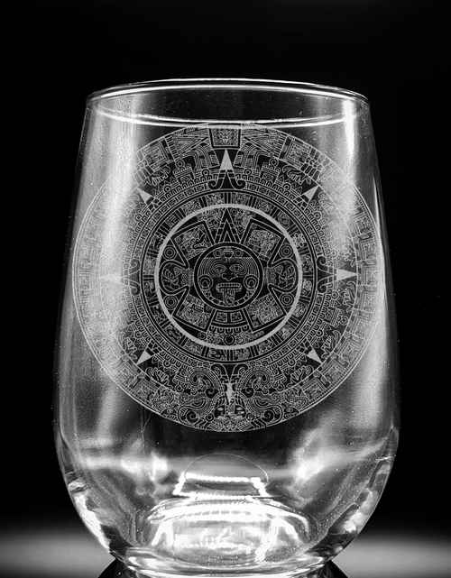 Load image into Gallery viewer, MESOAMERICAN Wine Glasses by LumEngrave
