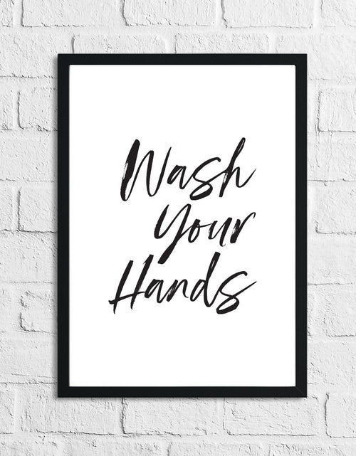 Load image into Gallery viewer, Wash Your Hands Script Bathroom Wall Decor Print by WinsterCreations™ Official Store
