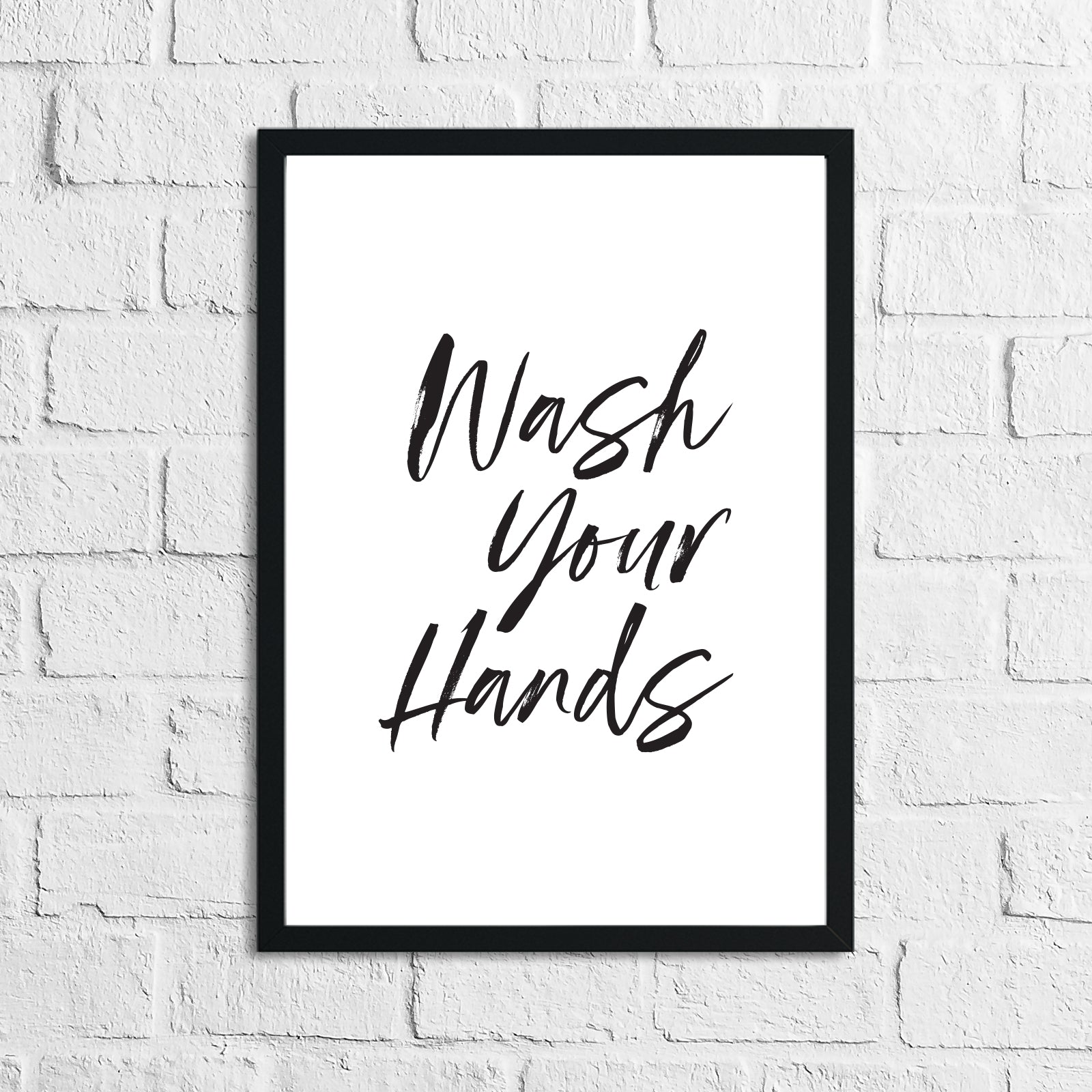 Wash Your Hands Script Bathroom Wall Decor Print by WinsterCreations™ Official Store