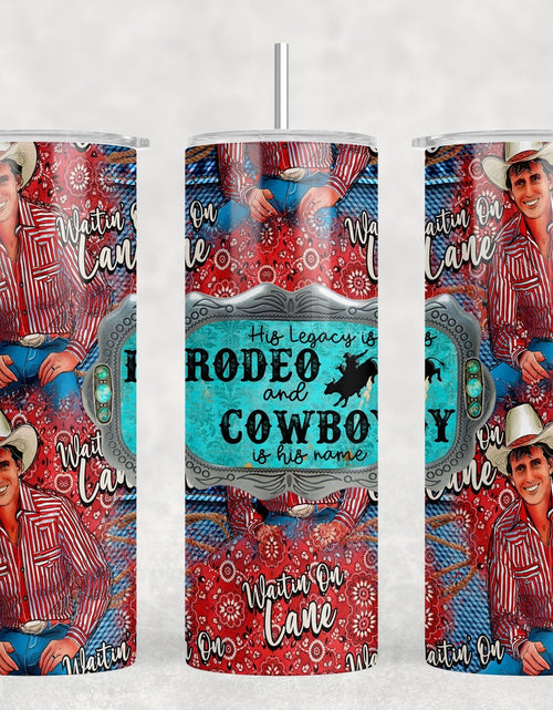 Load image into Gallery viewer, Waitin on Lane - 20 oz Steel Skinny Tumbler - Optional Blue Tooth Speaker - Speaker Color will Vary by Rowdy Ridge Co
