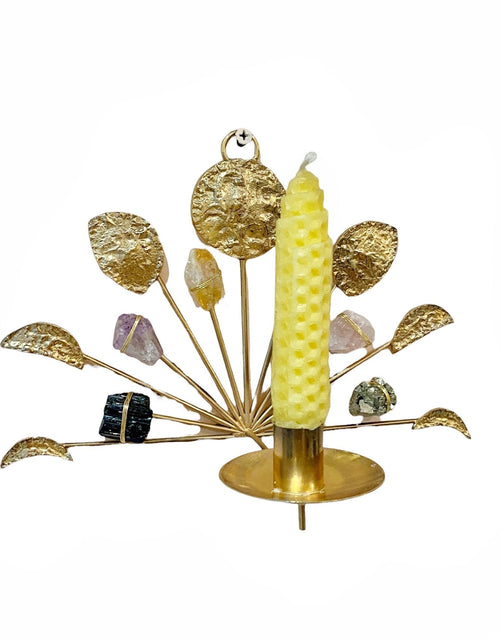 Load image into Gallery viewer, Wall Mount Candle Holder Lunar Healing Crystal Grid by Ariana Ost
