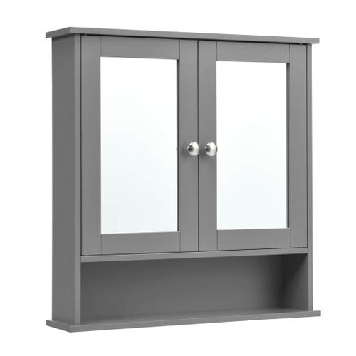 Load image into Gallery viewer, Bathroom Wall Mount Mirror Cabinet Organizer-Gray
