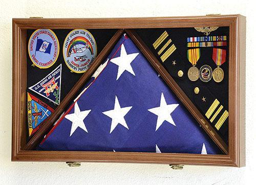 Load image into Gallery viewer, Large Flag &amp; Medals Military Pins Patches Insignia Holds up to 5' X 9' Flag by The Military Gift Store
