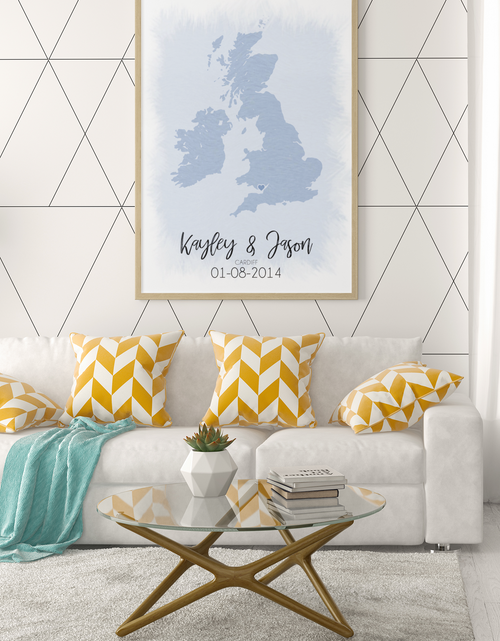 Load image into Gallery viewer, Couples United Kingdom Map with Special Dates &amp; Heart Personalised 2022 Wall Decor Print with 10 New Styles by WinsterCreations™ Official Store
