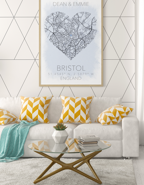 Load image into Gallery viewer, Couples Love Heart Map Any City &amp; Country with Coordinates Personalised 2022 Wall Decor Print with 10 New Styles by WinsterCreations™ Official Store
