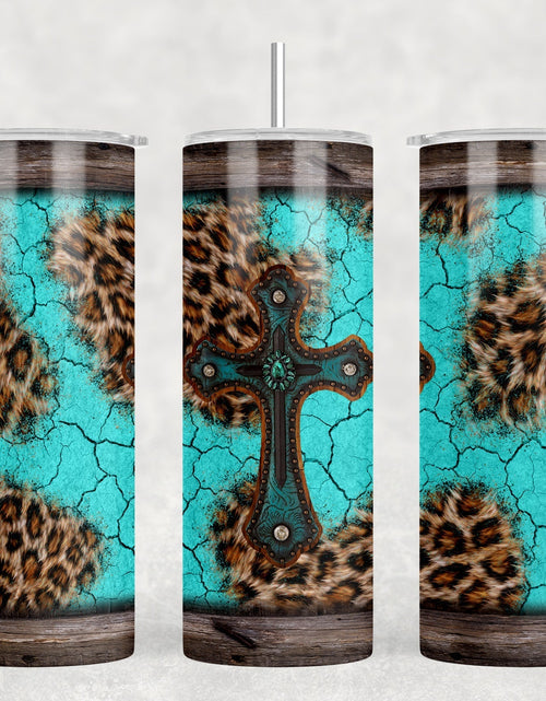 Load image into Gallery viewer, Western Cross - 20 oz Steel Skinny Tumbler - Optional Blue Tooth Speaker - Speaker Color will Vary by Rowdy Ridge Co
