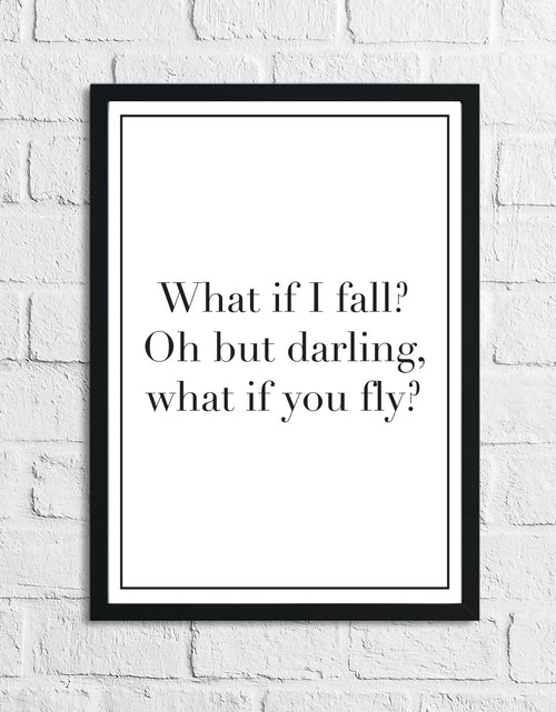 Load image into Gallery viewer, What If I Fall? Children's Room Quote Wall Decor Print (Font/Border Colour Editable) by WinsterCreations™ Official Store
