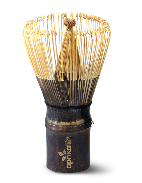 Load image into Gallery viewer, Dark Matcha Bamboo Whisk by Aprika Life
