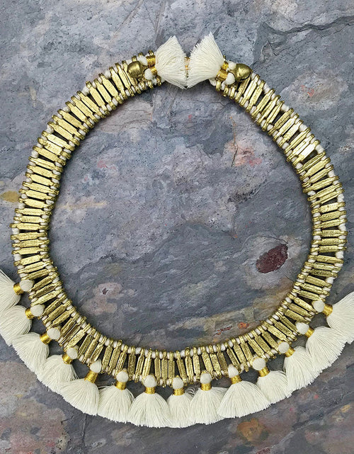 Load image into Gallery viewer, Temple Tassel Collar Necklace by SLATE + SALT
