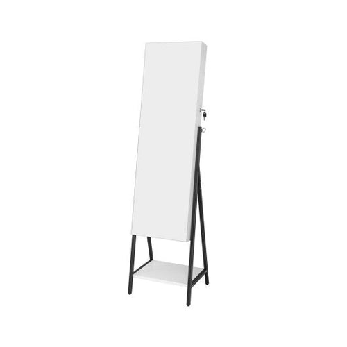 Load image into Gallery viewer, Freestanding Jewelry Cabinet with Full-Length Mirror-White
