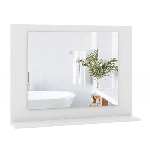 Load image into Gallery viewer, Rectangle Bathroom Mirror with Shelf 23.5 x 17.5 Inch and Wood Frame-White
