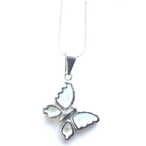 Load image into Gallery viewer, Children's Silver Plated Necklace With White Butterfly Pendant by Liberty Charms USA
