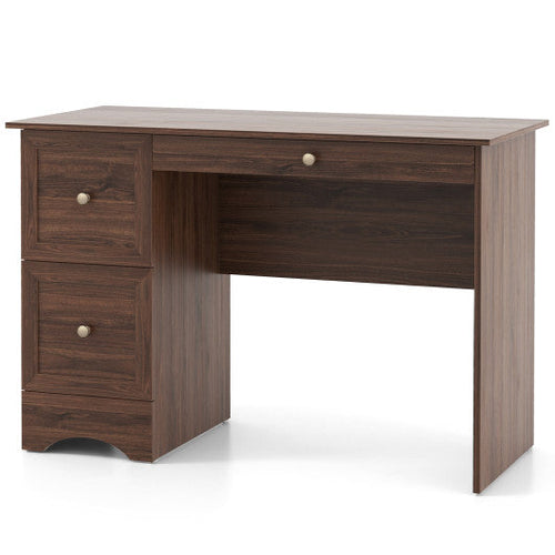Load image into Gallery viewer, Wooden Vintage Computer Desk with 2 Drawers for Home and Office-Walnut
