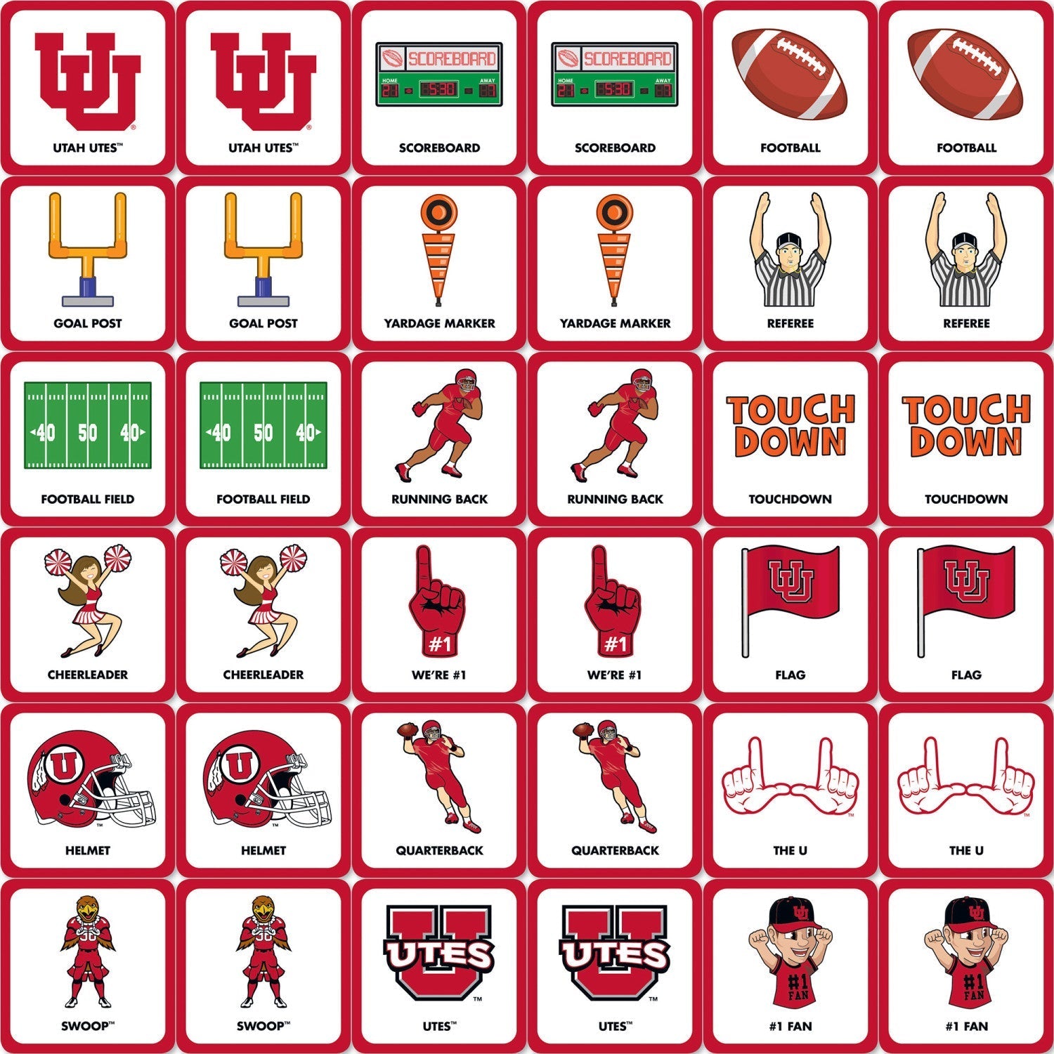 Utah Utes Matching Game by MasterPieces Puzzle Company INC