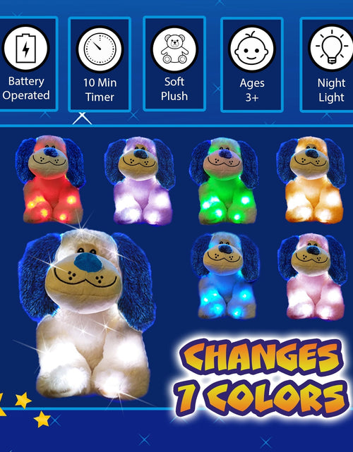 Load image into Gallery viewer, Rainbow Lites Puppy Dog Glow Plush LED Night Light Up Stuffed Animal 2 Pack Set by The Noodley
