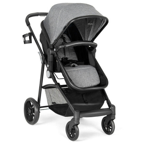 Load image into Gallery viewer, 2-in-1 Foldable Pushchair Newborn Infant Baby Stroller-Gray

