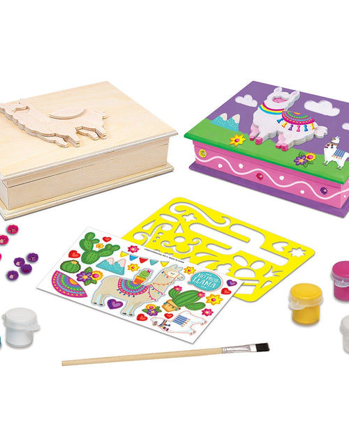 Load image into Gallery viewer, Llama Keepsake Box Wood Craft &amp; Paint Kit by MasterPieces Puzzle Company INC
