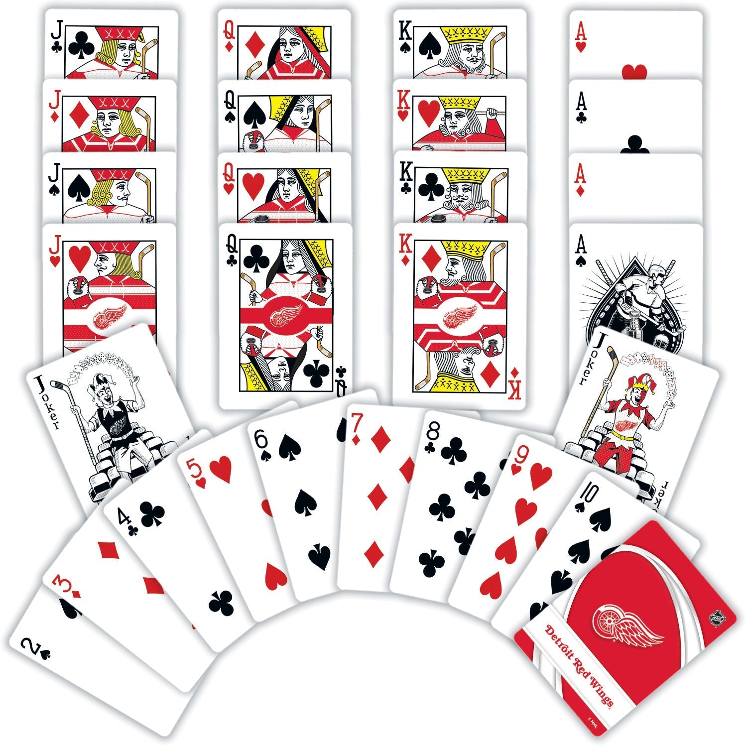 Detroit Red Wings Playing Cards - 54 Card Deck by MasterPieces Puzzle Company INC