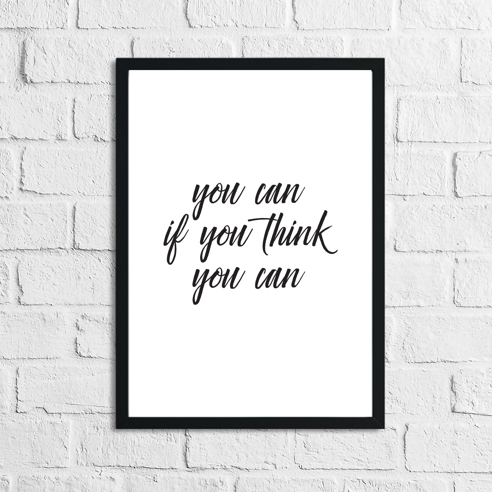 You Can If You Think You Can Inspirational Wall Decor Quote Print by WinsterCreations™ Official Store