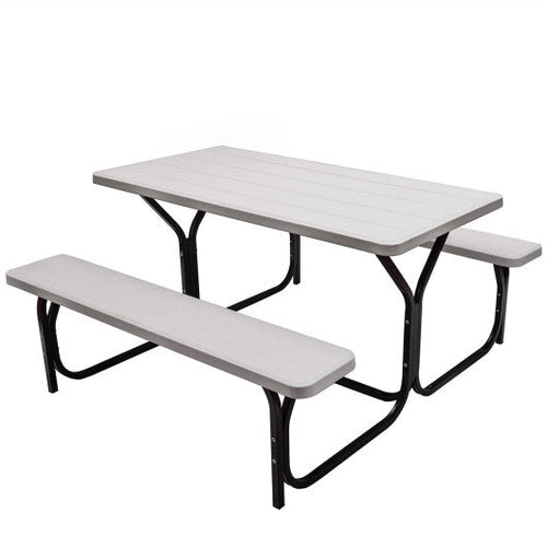 Load image into Gallery viewer, Picnic Table Bench Set for Outdoor Camping -White
