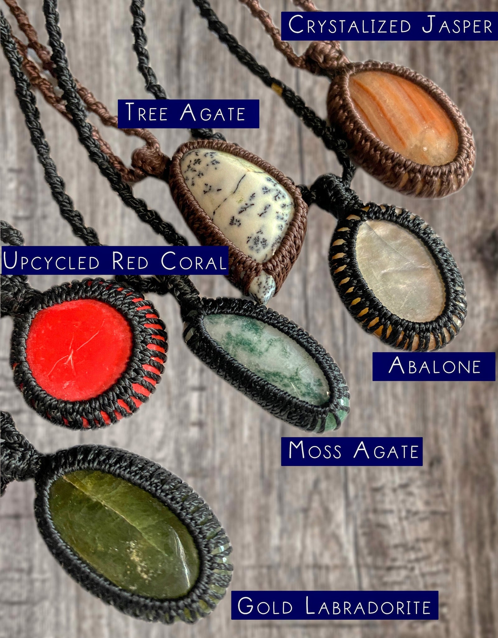 Assorted Semi Precious Stone Necklaces by Manifestie