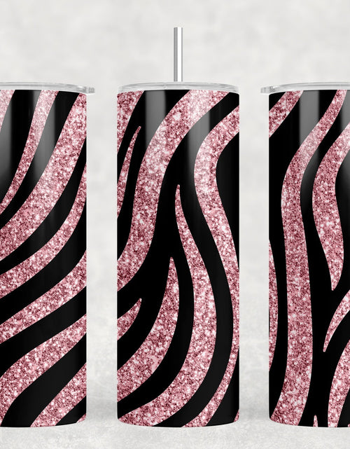Load image into Gallery viewer, Zebra Stripes - 20 oz Steel Skinny Tumbler - Optional Blue Tooth Speaker - Speaker Color will Vary by Rowdy Ridge Co
