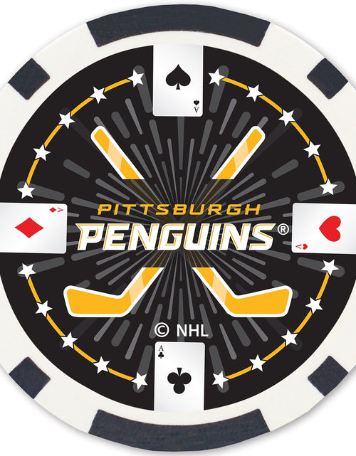 Load image into Gallery viewer, Pittsburgh Penguins 100 Piece Poker Chips by MasterPieces Puzzle Company INC
