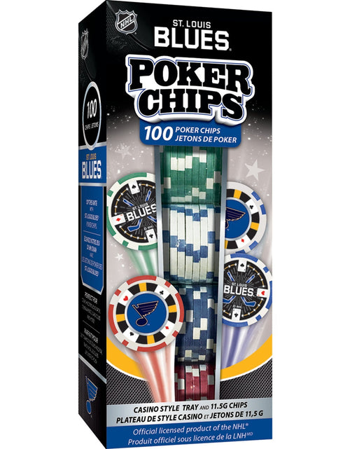 Load image into Gallery viewer, St. Louis Blues 100 Piece Poker Chips by MasterPieces Puzzle Company INC
