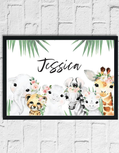 Load image into Gallery viewer, Personalised Wild Zoo Animals Children's Room Wall Decor Print by WinsterCreations™ Official Store

