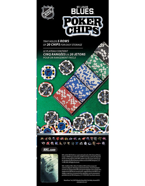 Load image into Gallery viewer, St. Louis Blues 100 Piece Poker Chips by MasterPieces Puzzle Company INC
