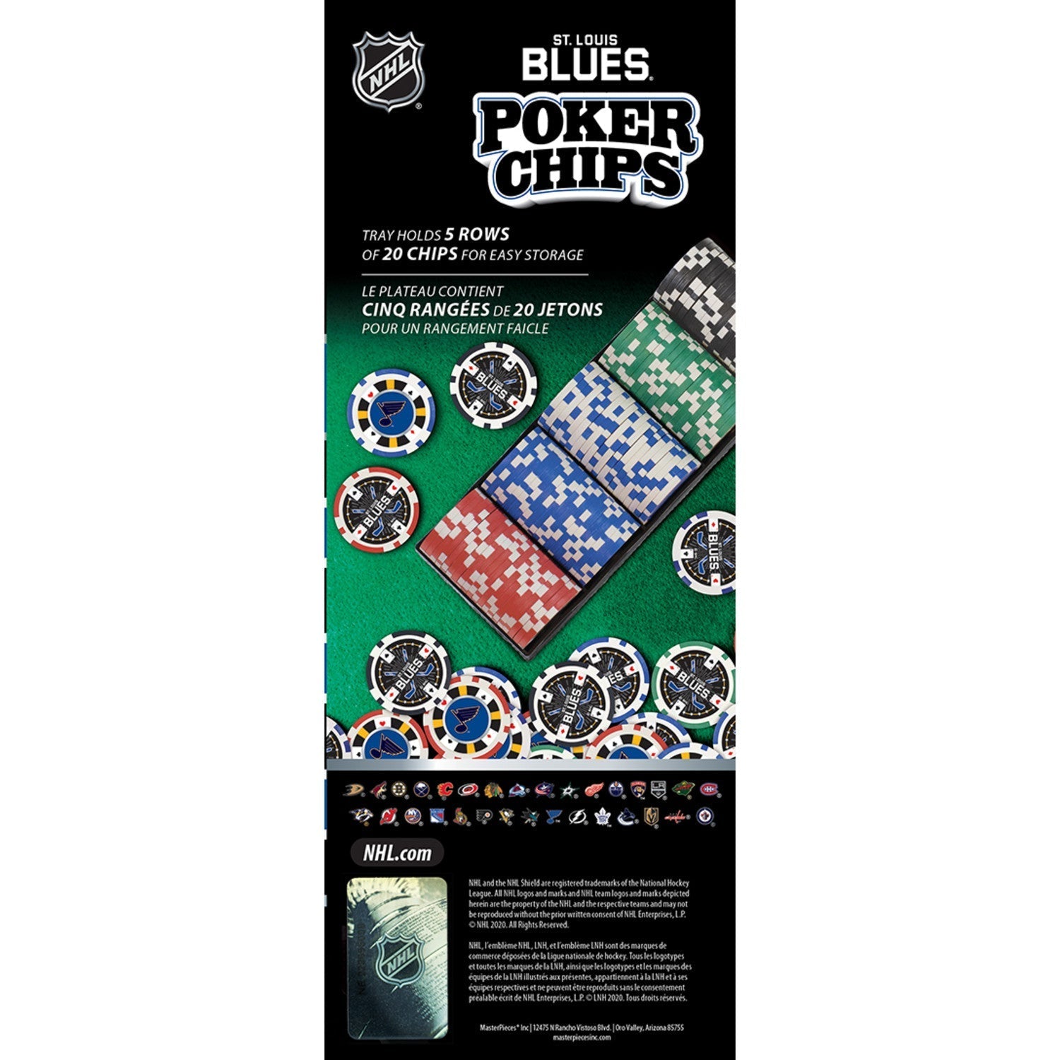 St. Louis Blues 100 Piece Poker Chips by MasterPieces Puzzle Company INC